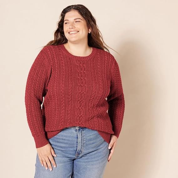Red Cable Knit Sweater